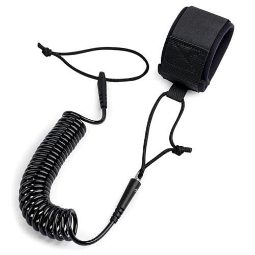 Abahub SUP Leash, Guinzaglio Tavola da Surf SUP Safety Line, Nero 10ft 5mm Guinzaglio per Adulti