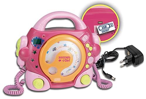 Bontempi 43 9972 - Lettore CD con due microfoni Sing-a-Long e porta USB