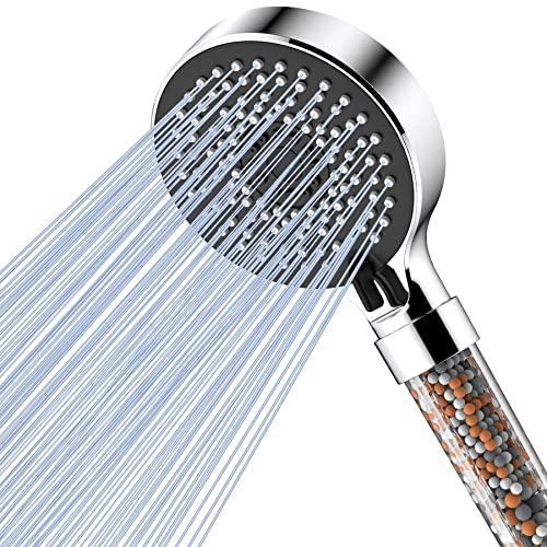 Magichome Soffione Doccia Anticalcare Doccia Soffione Alta Pressione 5 Getti Spray Soffione Doccia con Filtrazione a 3 Strati e Pietre Aggiuntive,Nero