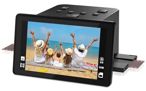 Scanner digitale per film e diapositive con ampio display LCD da 5 pollici, scanner negativo e diapositive per digitalizzare, converte 135, 126 KPK, 110 film negativi e Super 8 in JPEG da 22 MP.