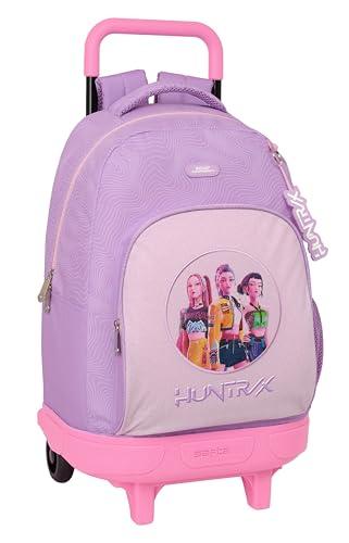 K-POP Demon Hunters - ICONIC - Zaino grande con ruote, compatto, rimovibile, ideale per bambini di diverse età, comodo e versatile, resistenza, 33 x 22 x 45 cm