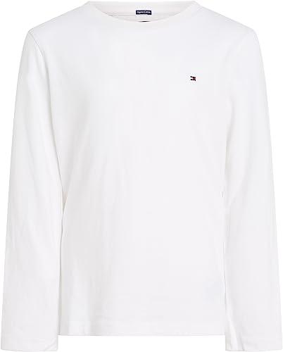 Tommy Hilfiger Bambino Maglietta Maniche Lunghe Basic, Bianco (Bright White), 10 Anni
