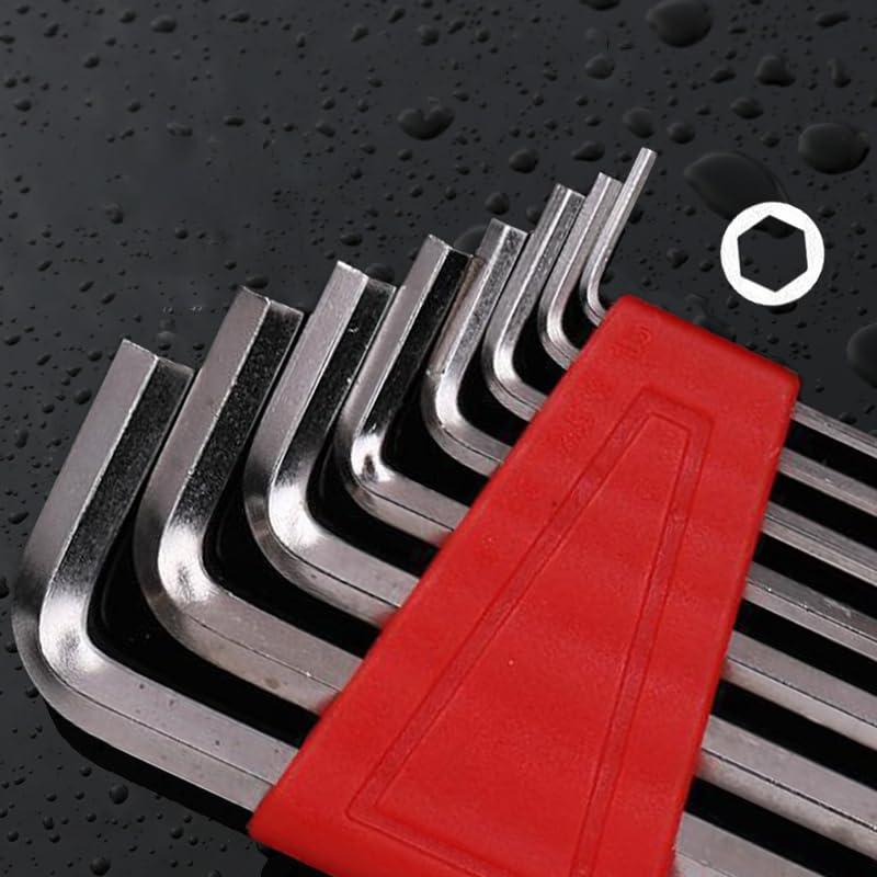 Set di 8 chiavi a brugola (chiave a L metrica), colore rosso