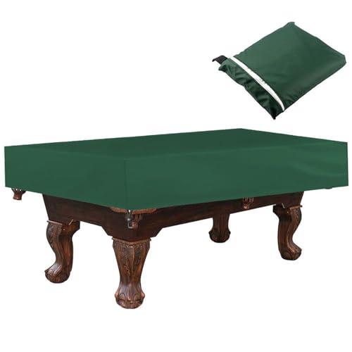 Highdi Copertura per Tavolo da Biliardo Antipolvere, Copertura per Tavolo da Biliardo con Coulisse Copri Biliardo da Esterno Impermeabile per Tavolo da Biliardo (9FT,Verde)