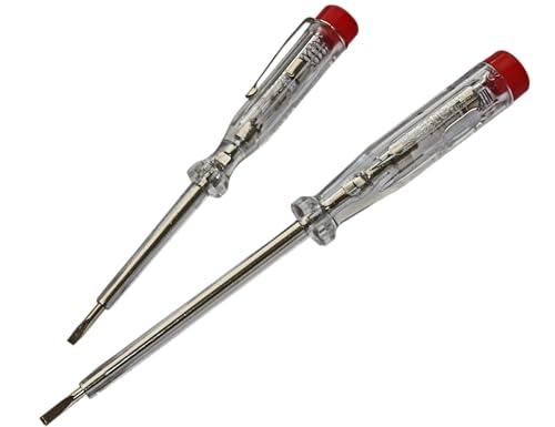 H+H Tools 45200 45500 VDE - Tester standard 45200/45500, tester di tensione/fase fino a 250 V, 2 pezzi, testato GS 0680, prodotto in Germania, trasparente/rosso, 140 mm/190 mm