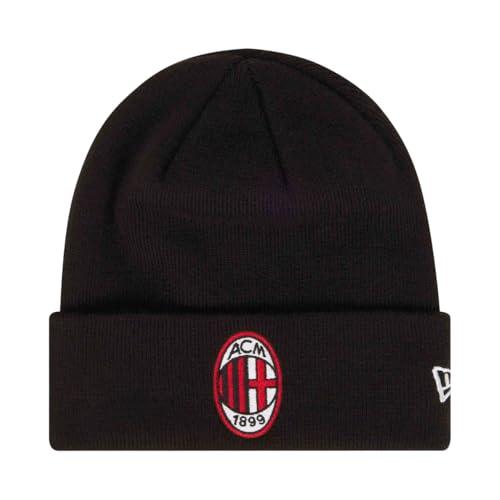 A.C. Milan - New Era Cappello, Berretto Invernale da Uomo, Unisex, Prodotto Ufficiale, Berretto (Nero), Adulto