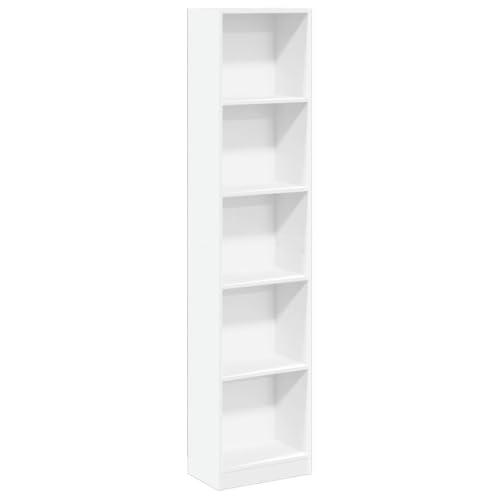 vidaXL Libreria Bianca 40x24x176 cm in Legno Multistrato, Mobile Porta Libri, scaffale per Libri, Mobile portaoggetti, Porta Libri