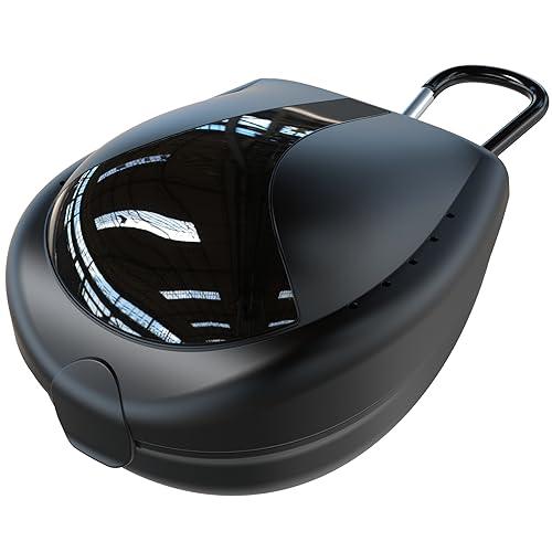 ARGOMAX Custodia per paradenti sportivi, 1 pezzo, con moschettone, custodia per paradenti da calcio, colore nero.