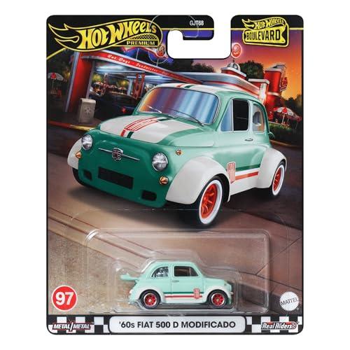 Hot Wheels Modellino Auto FIAT 500 D Modificado 1960 - Die Cast Scala 1:64 - lunghezza 6cm - HRT65 - Serie Boulevard