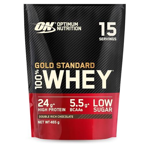Optimum Nutrition Gold Standard 100% Whey, Proteine in Polvere, Gusto Doppio Cioccolato, 465g, 15 Porzioni