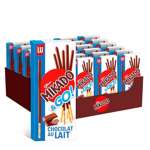 Mikado Cioccolato al Latte, Bastonicino Sottile e Croccante, Ricoperto di Gustoso Cioccolato al Latte, Pratico da mangiare e adatto per ogni occasione, 24x39g (24 Confezioni da 39g)