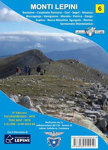Monti Lepini. 6 MTB con carta escursionistica