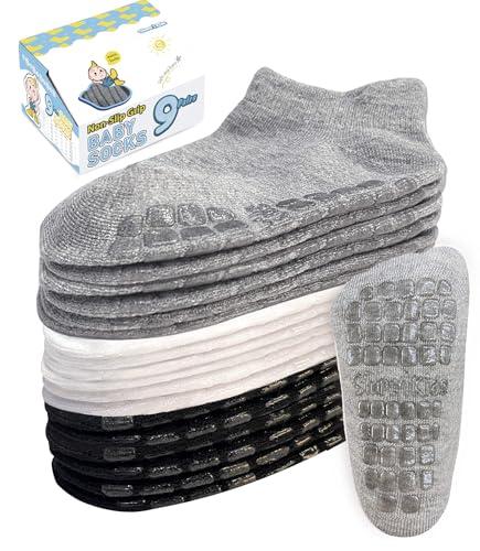 Simply Kids Calzini Antiscivolo Bambino (9 Paia) Calze Antiscivolo Bambina 0 mesi - 7 anni Calzini Neonato Bambina