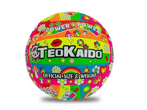 Teokaido, Pallone Pallavolo Misura 5 Ufficiale, Palla da Volley Soft Touch per Allenamento e Beach Volley, Peso Regolamentare 260-280g, Ideale per Principianti, Resistente all'Acqua, Design Esclusivo
