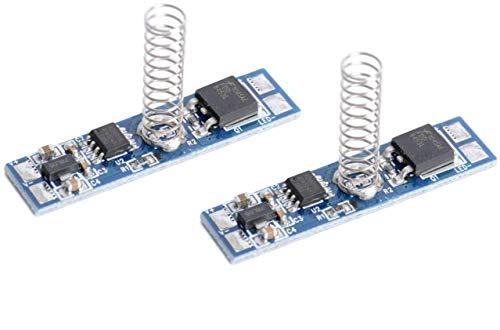 Aftertech® 2pz INTERRUTTORE DIMMER TOUCH 12V 24V 8A PER PROFILI IN ALLUMINIO E STRISCE STRIP LED CON INDICATORE LED BLU CON MEMORIA