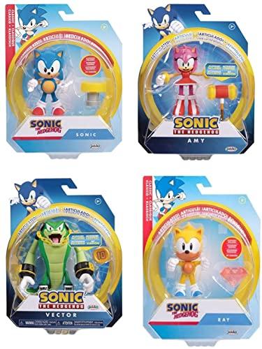 Jakks Pacific Confezione da 6 figure serie 10 Sonic The Hedgehog 10 cm assortiti