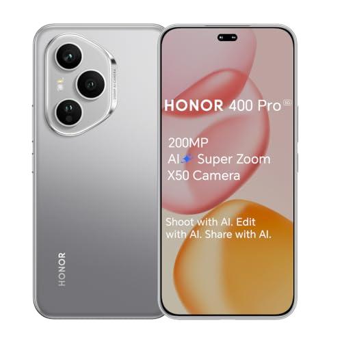 HONOR 400 PRO fotocamera 200 MP, display AMOLED 6.7 pollici, 5300mAh, Qualcomm Snapdragon 8 Gen3, Android 15, 12GB + 512GB, Lunar Grey