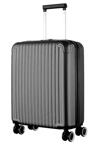 R.Leone Ryanair 55x40x20 cm Valigia Trolley Bagaglio a mano 4 Ruote in ABS Autonomo 999 (Nero, Valigia 55x40x20 cm)