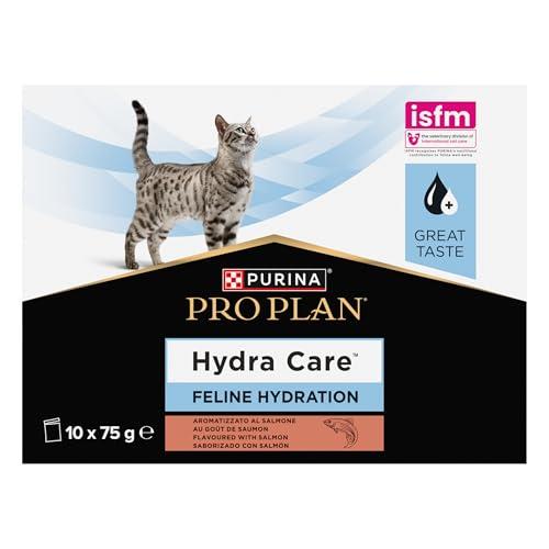 PURINA PRO PLAN - HYDRACARE - Gatto - Alimento complementare per aiutare i gatti adulti a rimanere idratati - salmone - bustine - 10x75g