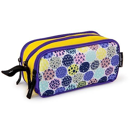 STARPLAST ASTUCCIO - 3 cerniere, 3 scomparti, grande capacità, multiuso, per uso scolastico, lavoro, università - CERCHI