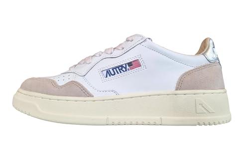 AUTRY Scarpe Sneakers Donna in Pelle e camoscio Bianco AULM LS74 Bianco Argento (Bianco-Argento, Sistema Taglie Calzature EU, Adulto, Donna, Numero, Media, 39)