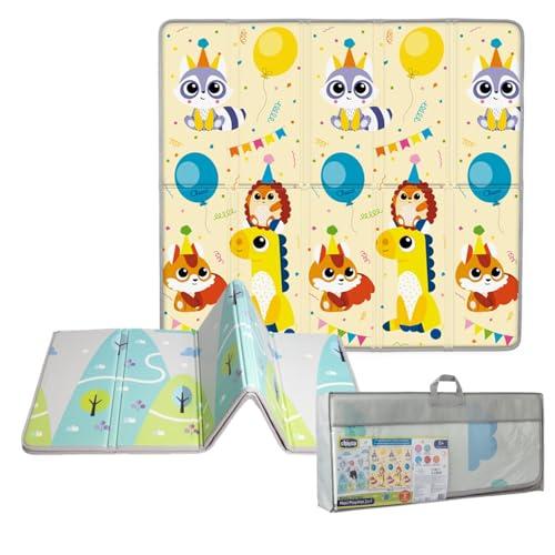 Chicco Tappeto Gioco Bambini 2in1, Extra Large 200x180 cm, Spessore 1.3 cm, Extra Soffice, Double Face, con Animali e Paesaggio, Tappeto Gioco Neonato, Giochi Neonato, Morbido e Pieghevole, 0+ Mesi
