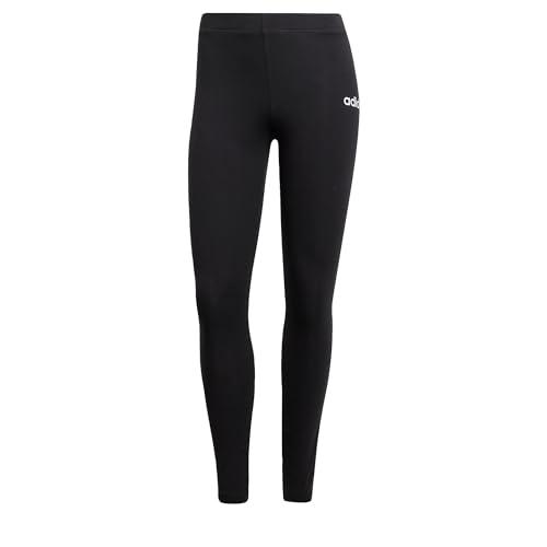 adidas Donna Essentials Linear Cotton Leggings, Black/White, M