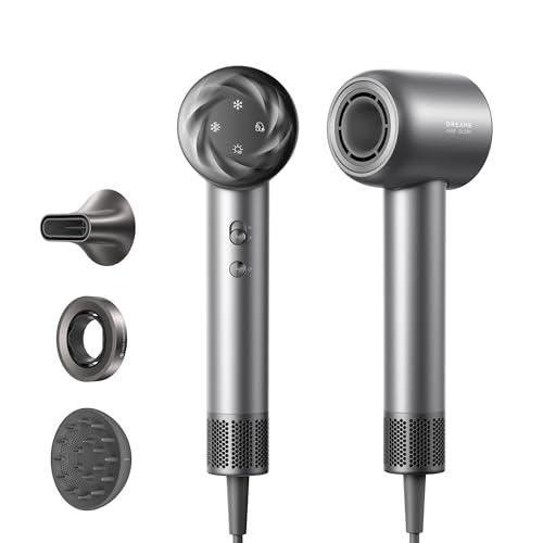 DREAME Hair Glory Mix Asciugacapelli ad Alta Velocità, 3 Bocchette Magnetiche, Controllo della Temperatura NTC, 300.000.000 di ioni Negativi/cm³, Motore da 110.000 Giri/min, Leggero 336g, Nero