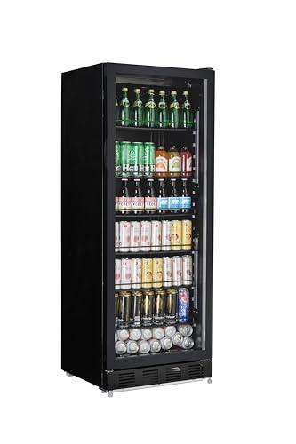 METRO Professional Frigorifero per Bevande GSC4280B, Metallo/Vetro, 59.5 x 54.5 x 159 cm, 280L, Raffreddamento Ventilato, 210W, con Serratura, Nero