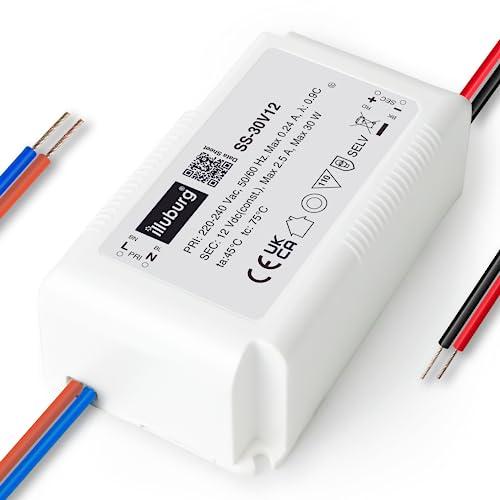 illuburg Trasformatore LED 12V 30W Senza Sfarfallio per LED Strisce Lampada G4 GU5,3 Alimentatore Driver