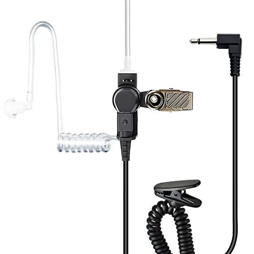 TechSide Cuffia auricolare trasparente per Microfono Altoparlante da Spalla TSMIC Jack 3.5mm + Per Radio ricetrasmittenti Bodyguard | Compatibile TSMIC TSMIC-M MOTOROLA YAESU