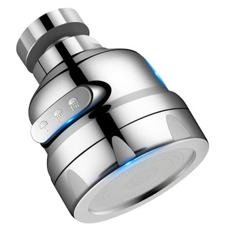 Aeratore Rubinetto Cucina Girevole 360° - Rompigetto Compatibilità Universale 3 Modalità Flusso, Anti Schizzo e Risparmio Idrico, filtro acqua rubinetto Bagno Cucina