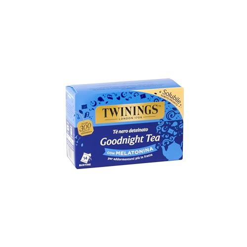 Twinings, Goodnight Tea, Tè Nero Deteinato Solubile, Camomilla con Melatonina per Addormentarsi più in Fretta, Gusto Vellutato, Infusi e Tisane, 1 Confezione da 14 Bustine