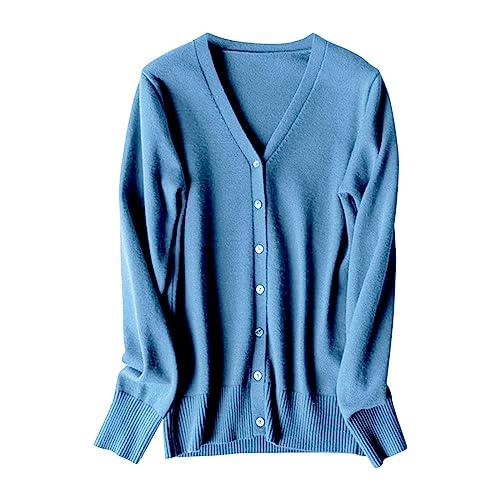 Gilet corto da donna a maniche lunghe, gilet da donna, leggero, estivo con scollo a V, cardigan con bottoni, cappotto casual cappotti tinta unita giacca casa abbigliamento quotidiano loungewear