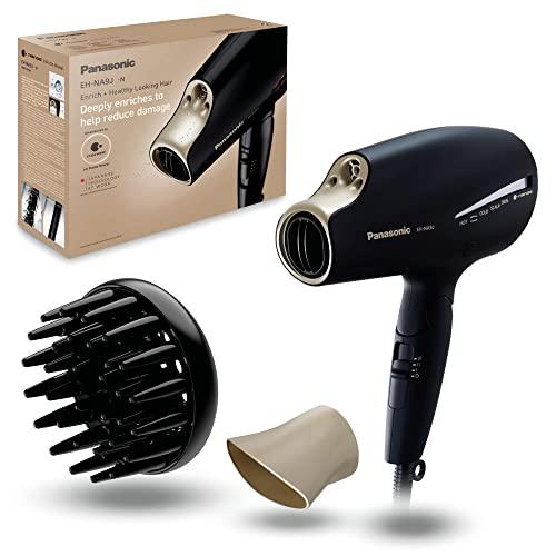Panasonic NA9J-N825 Asciugacapelli Pieghevole con Nanoe & Double Mineral Tecnologia, Include un Ugello Duick Dry & Styling Incorporato un Diffusore, Riduce Danni Doppie Punte, Potenza 1800W