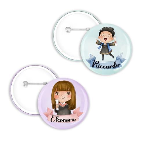 Spilletta personalizzata per bambino o bambina regalo promozione scuola primaria elementare con disegno e nome diploma fine anno scolastico