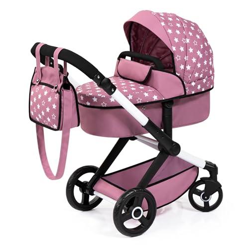 Bayer Design 17076AB Passeggino per bambole Combi Xeo, carrozzina bambola, regolabile in altezza, convertibile, borsa
