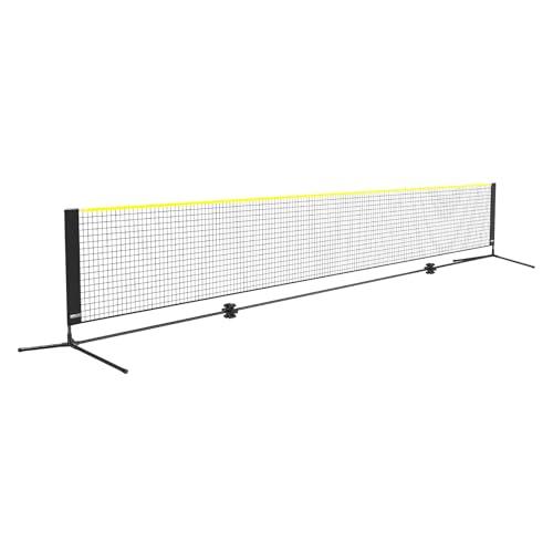 VEVOR Rete da Badminton Pallavolo Tennis, Set di Rete Nylon Portatile, Regolabile Altezza, Rete Pickleball Pieghevole, Facile da Installare con Pali Borsa, Uso Interno Esterno, 606 x 155 x 103 cm