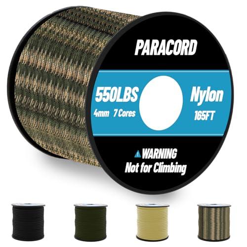 Omtofo 50M Paracord 550 Nylon Corda 4mm 7 Fili Tipo II Corda da Paracadute Cavo di Sopravvivenza, Cavo Multiuso, Cavo Militare, Mimetico