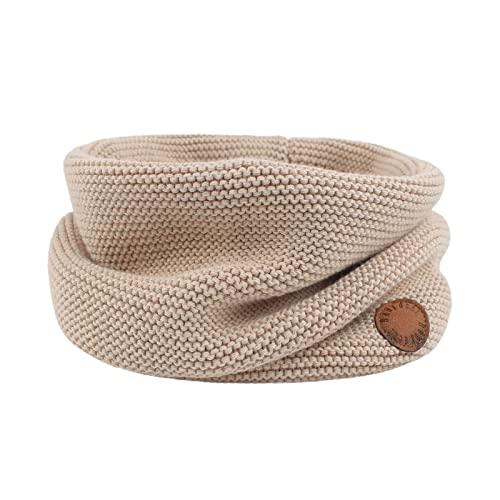 XIAOHAWANG Pianura Cotone Bambini Sciarpa Rotonda Inverno Ragazzi Ragazze Lavorato A Maglia Scaldacollo (Beige Taqlia Unica)