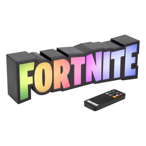 Fortnite - Luce RGB con logo che cambia colore, con licenza ufficiale, lampada da gioco con telecomando, display a parete o scrivania, alimentata tramite USB, decorazione per la casa per i giocatori |
