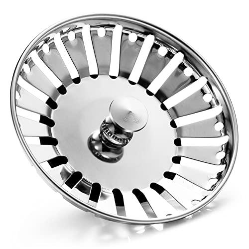 Cucina aggiornata 84mm Lavello Spina Filtro Acciaio Inox Filtri Lavello Spine Sostituzione Tappo di Scarico per Cibo/Hair Catcher - Lavelli Diametro Foro 84-85,3mm