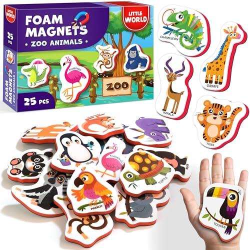 Little World Grande set di 25 magneti da frigo in schiuma per bambini da 1 a 3 anni, magneti da frigorifero per bambini da 1 a 3 anni
