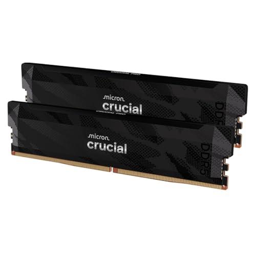 Crucial Pro RAM DDR5 32GB Kit (2x16GB) 6400MHz CL32, Overclocking Gaming, Memoria per Computer, Intel XMP 3.0 / AMD EXPO, Nero - CP2K16G64C32U5B