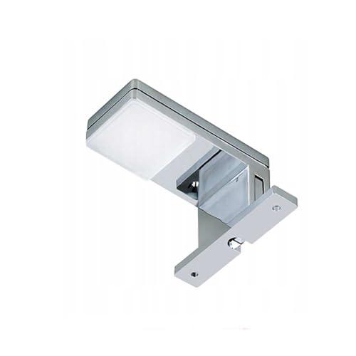 Vetrineinrete® Lampada a led per specchio da bagno 3 watt applique moderno a luce naturale nero o silver IP44 (Silver)