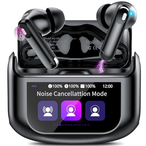 Thunelec Cuffie Bluetooth, Auricolari Bluetooth 5.4 con ANC/ENC Cancellazione Rumore Cuffie Wireless, 48 Ore Cuffiette Touch Screen con Equalizzatore, IPX7 Impermeabile Cuffie Senza Fili, Stereo Hi-Fi