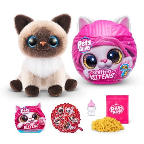 Pets Alive Smitten Kittens Surprise, Mooloo, Nurture Play, Soft Toy Unboxing, Interactive, 10 Sounds, Ultra Soft Plushies, Adopt Electronic Pet Kitten (Mooloo)