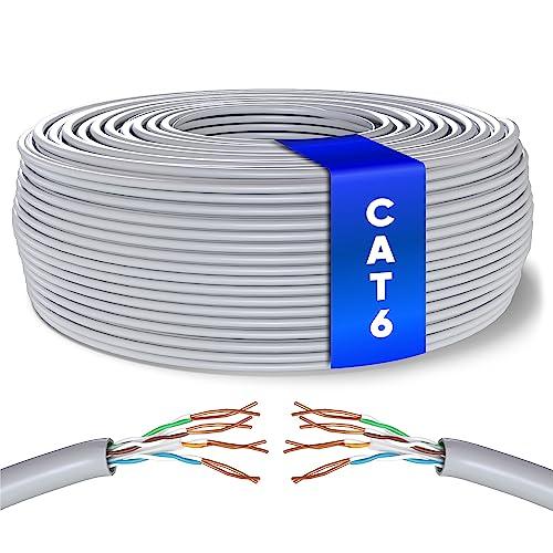 Mr. Tronic Cavo Ethernet Cat 6 da 25m Bulk Cabel, Cavo di Rete LAN Cat 6 ad Alta Velocità Per Connessione Internet Veloce 1 Gbps – 250 MHz AWG24 Sfuso | UTP CCA (25 Metri, Grigio)
