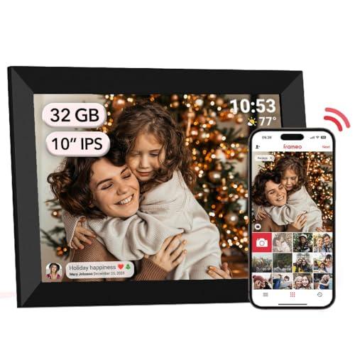 Cornice Digitale Frameo WiFi 32 GB 10,1 Pollici Cornice Digitale Foto 1280 x 800 IPS Touch Screen LCD Cornice Per Foto Con Rotazione Automatica Momenti Istantaneamente Condivisi Tramite l'app Frameo