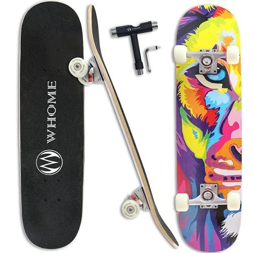 WHOME Skateboard per Adulto/Bambino Ragazza/Boy Principiante/Pro - 31